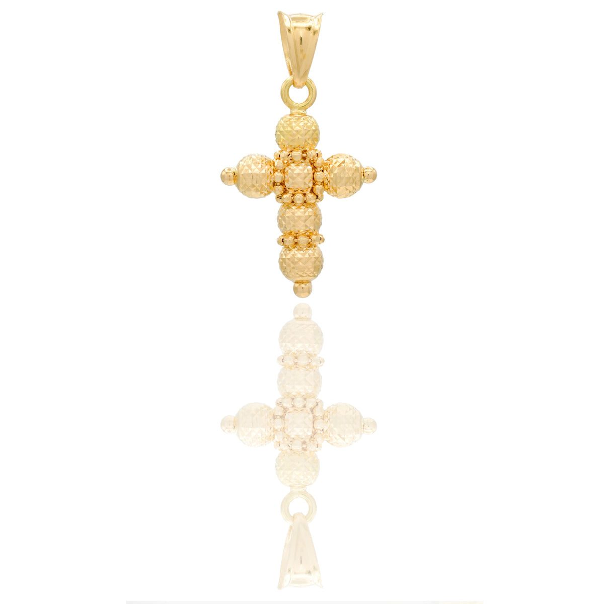 Ciondoli Oro Giallo Sfaccettata, Sfere Solo Oro cm.2,5x1,3; Sfera diam. mm. 4