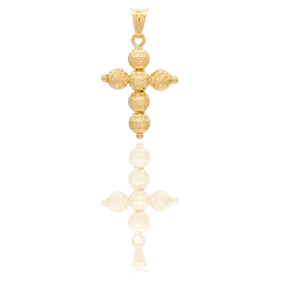 Ciondoli Oro Giallo Sfaccettata, Sfere Solo Oro cm.3x1,5; Sfera diam. mm. 5