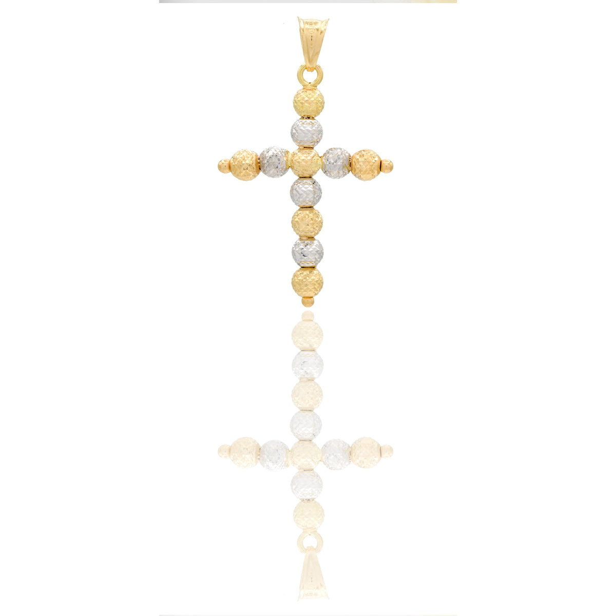Ciondoli Oro Giallo, Oro Bianco Sfaccettata, Sfere Solo Oro cm.3,5x2,3; Sfera diam. mm. 4