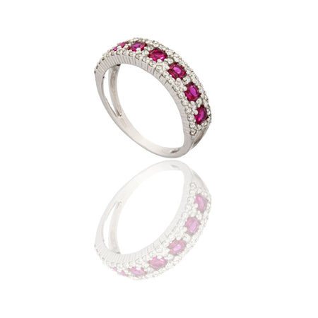 ANELLO DONNA VERETTA 7 PIETRE DOPPIO GAMBO