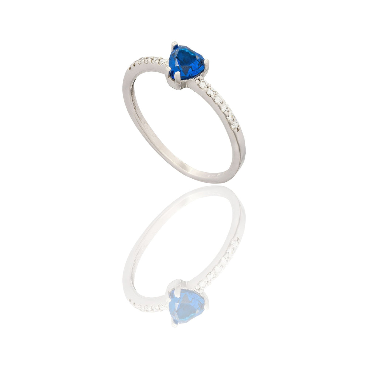 ANELLO DONNA SOLITARIO CUORE CON PAVE'