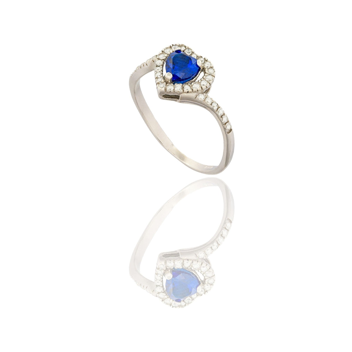 ANELLO DONNA CUORE CON CONTORNO PAVE'