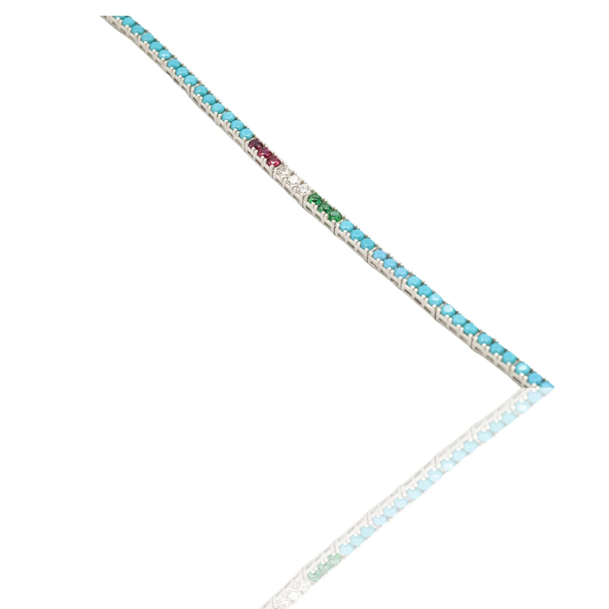 BRACCIALE TENNIS PIETRE AZZURRE A TERZINE