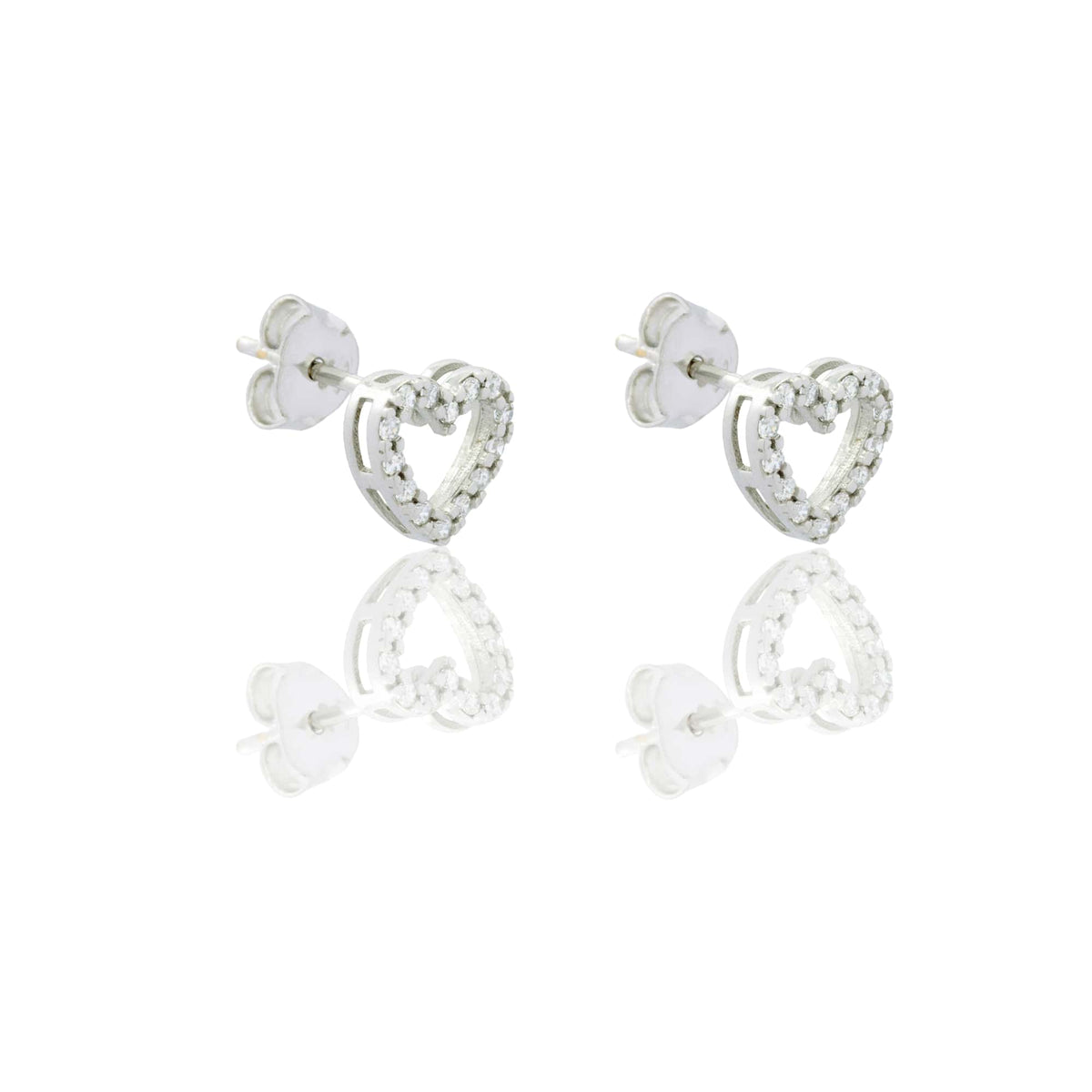 ORECCHINI DONNA SAGOMA CUORE PAVE'