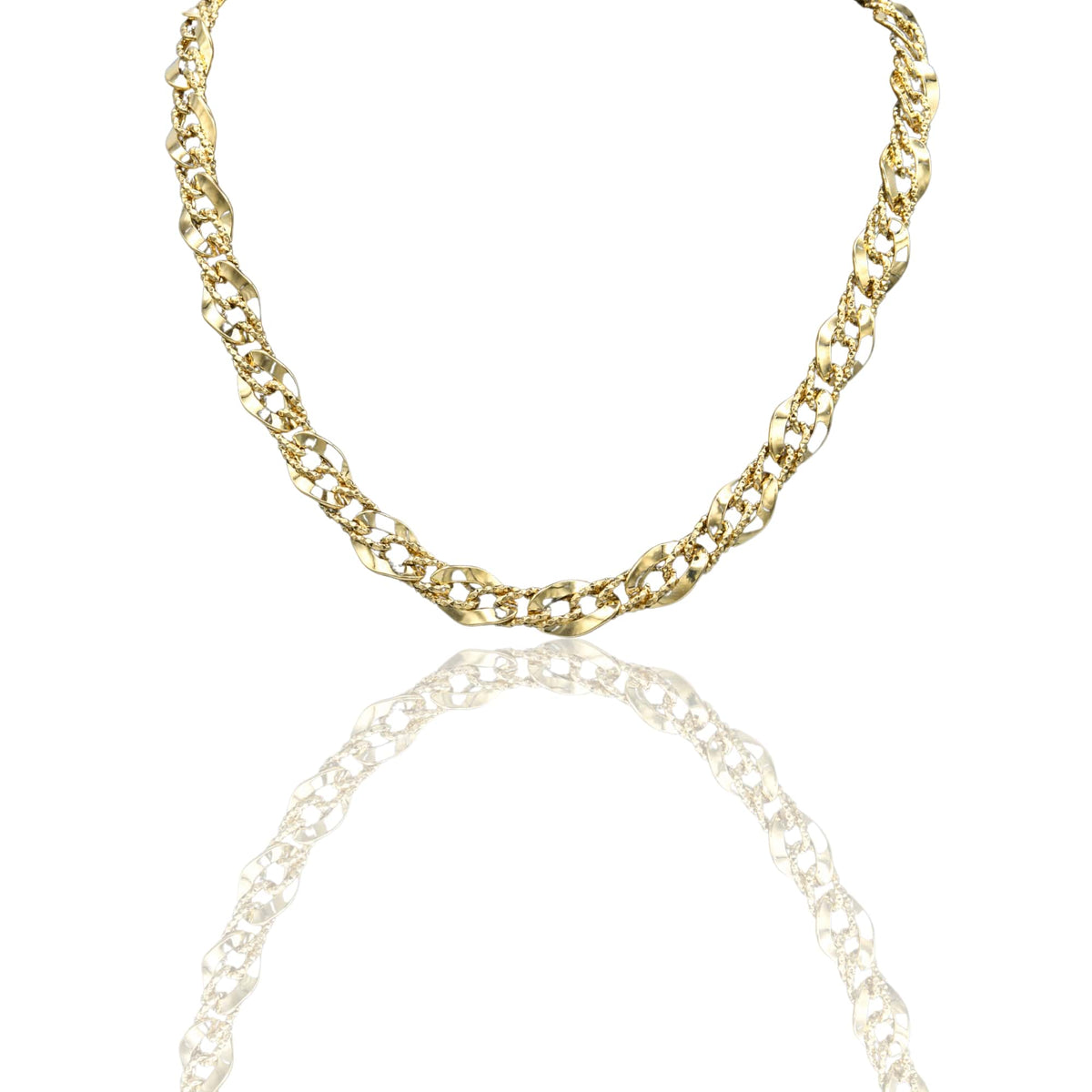Collana Oro Giallo Oro 18 carati Maglia Intrecciata Solo Oro
