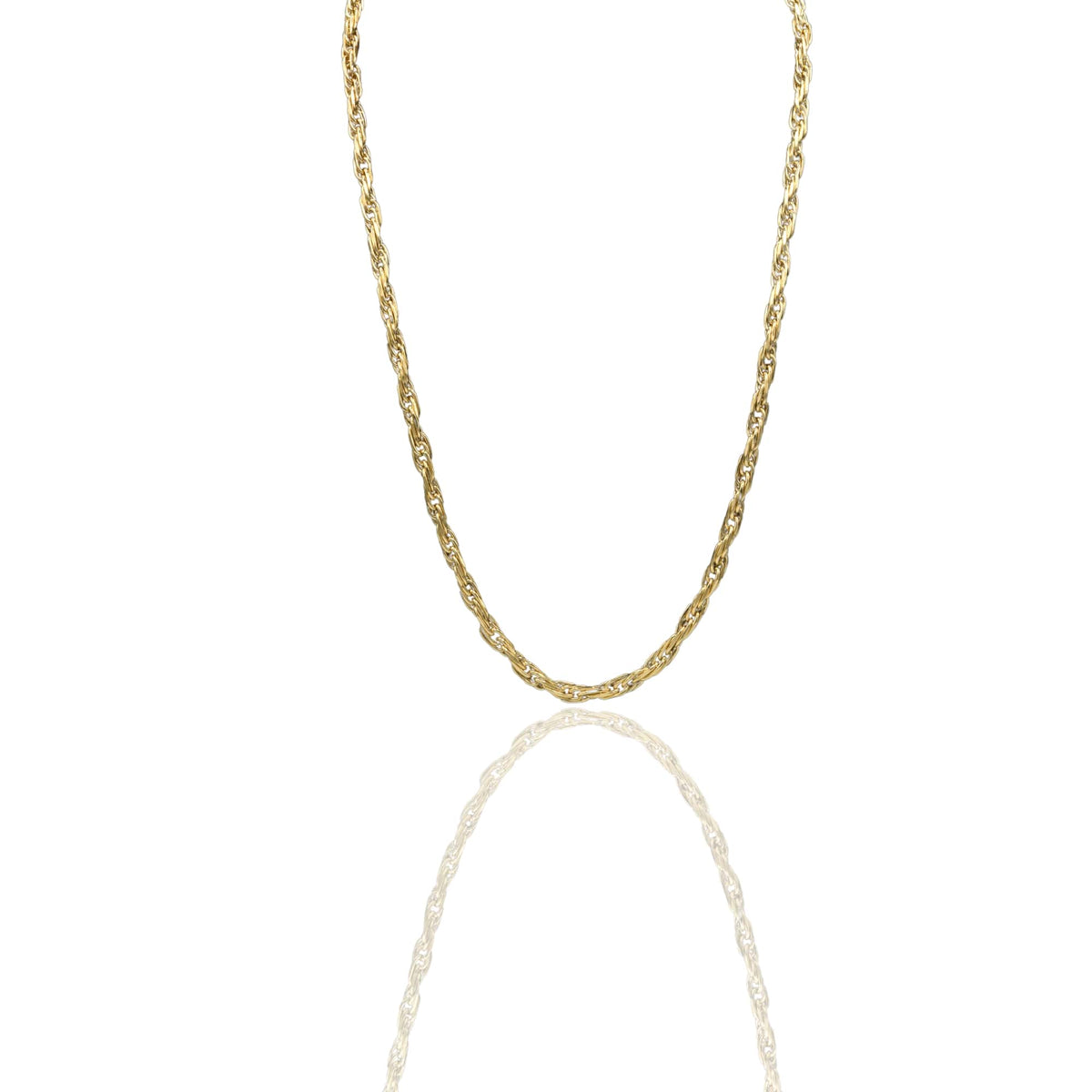 Collana Oro Giallo Oro 18 carati Catena Maglia Intrecciata Solo Oro