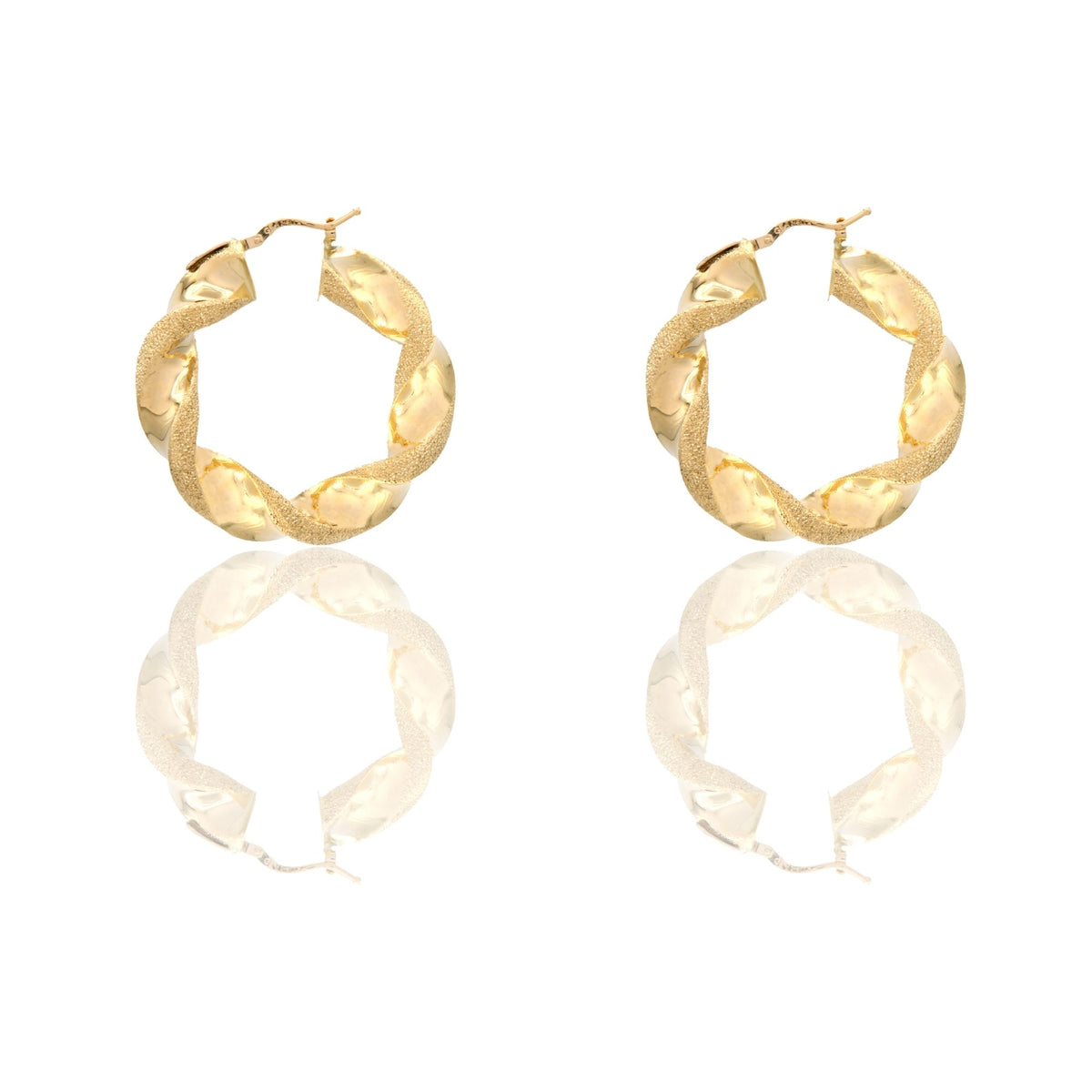 Orecchini Oro Giallo Oro 18 carati Cerchi Torchon Solo Oro Spessore mm. 8 diametro interno cm.2,5