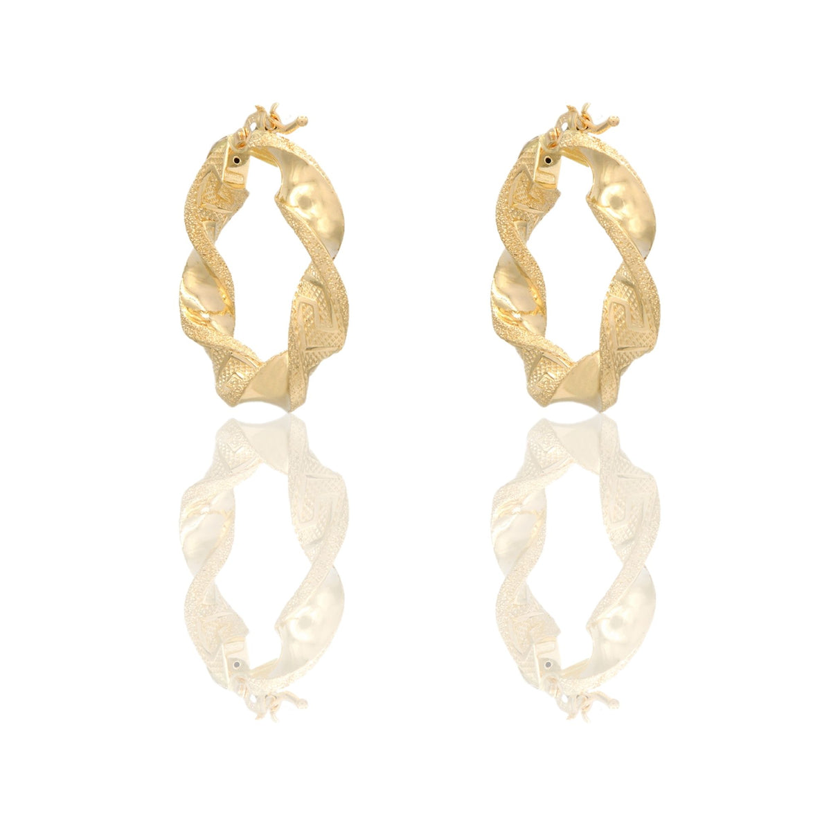 ORECCHINI DONNA CERCHI TORCHON CON GRECA