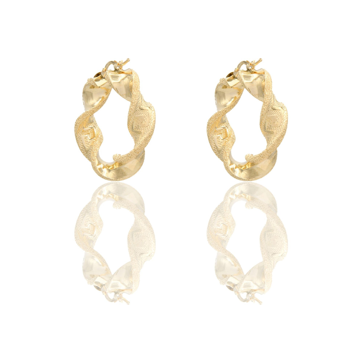 ORECCHINI DONNA CERCHI TORCHON CON GRECA