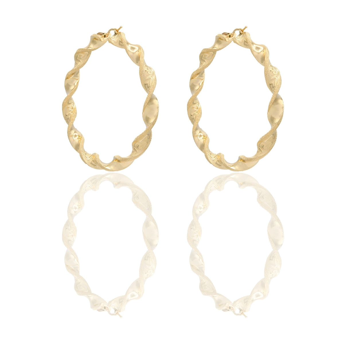 ORECCHINI DONNA CERCHI TORCHON CON GRECA