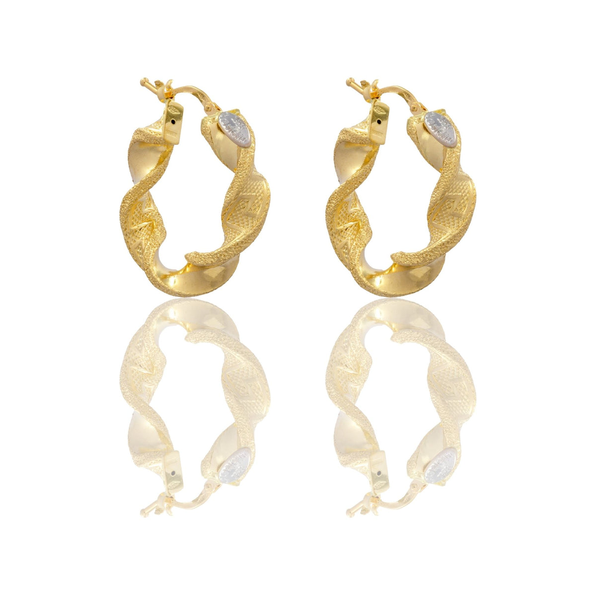 ORECCHINI DONNA CERCHI TORCHON CON GRECA