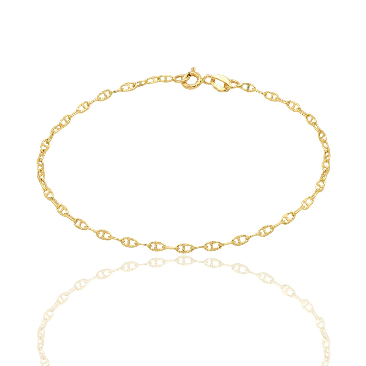 Bracciale Oro Giallo Oro 18 carati Catena Maglia Marinara Solo Oro