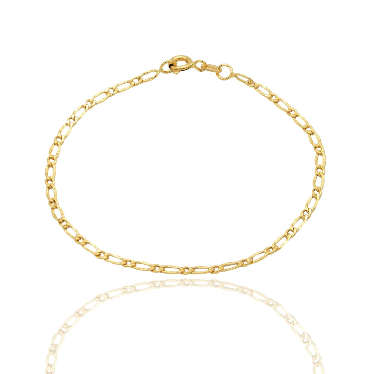 Bracciale Oro Giallo Oro 18 carati Catena Maglia Ovale E Tonda Solo Oro