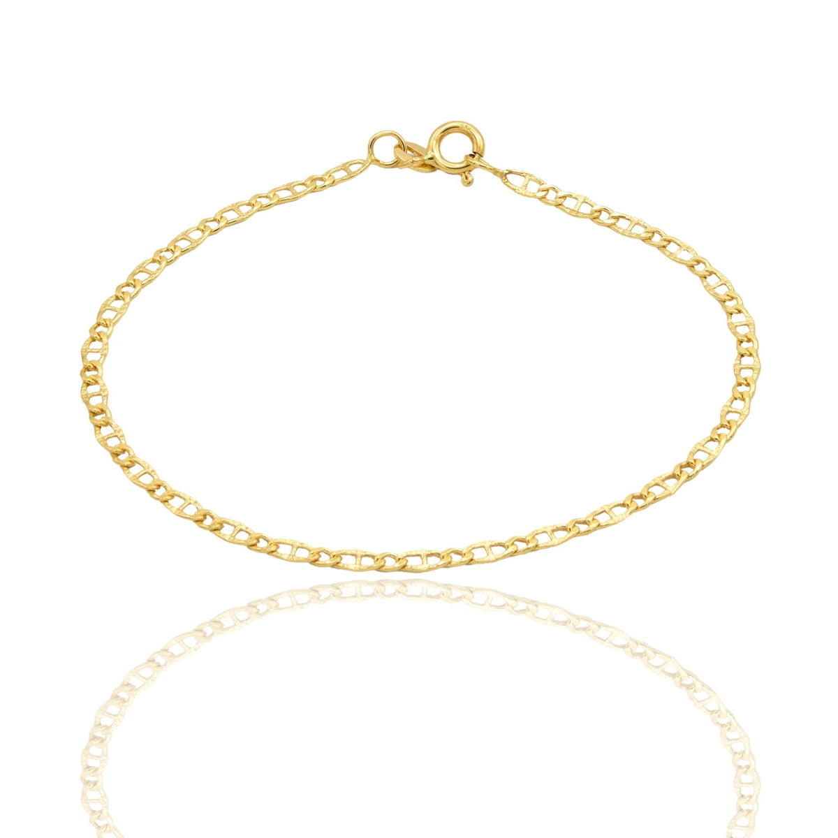 Bracciale Oro Giallo Oro 18 carati Catena Maglia Marinara E Tonda Solo Oro