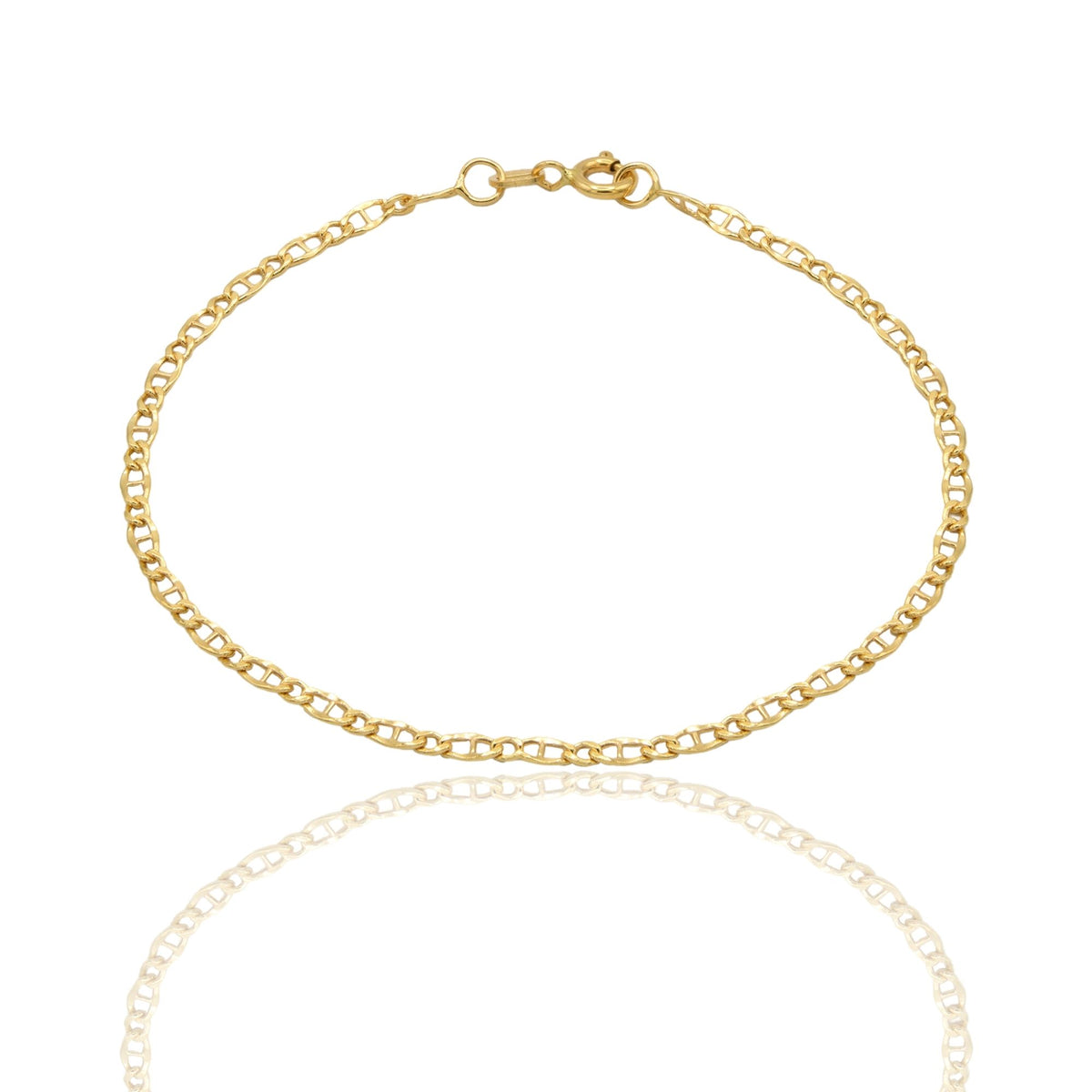 Bracciale Oro Giallo Oro 18 carati Catena Maglia Marinara E Tonda Solo Oro cm. 20