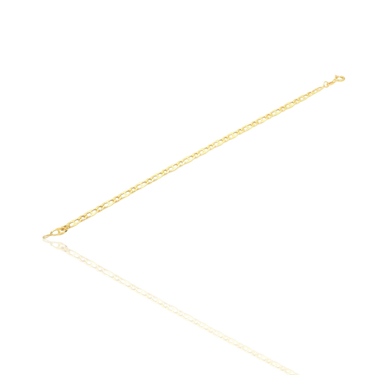 Bracciale Oro Giallo Oro 18 carati Maglia Marinara Piatta Solo Oro cm 19