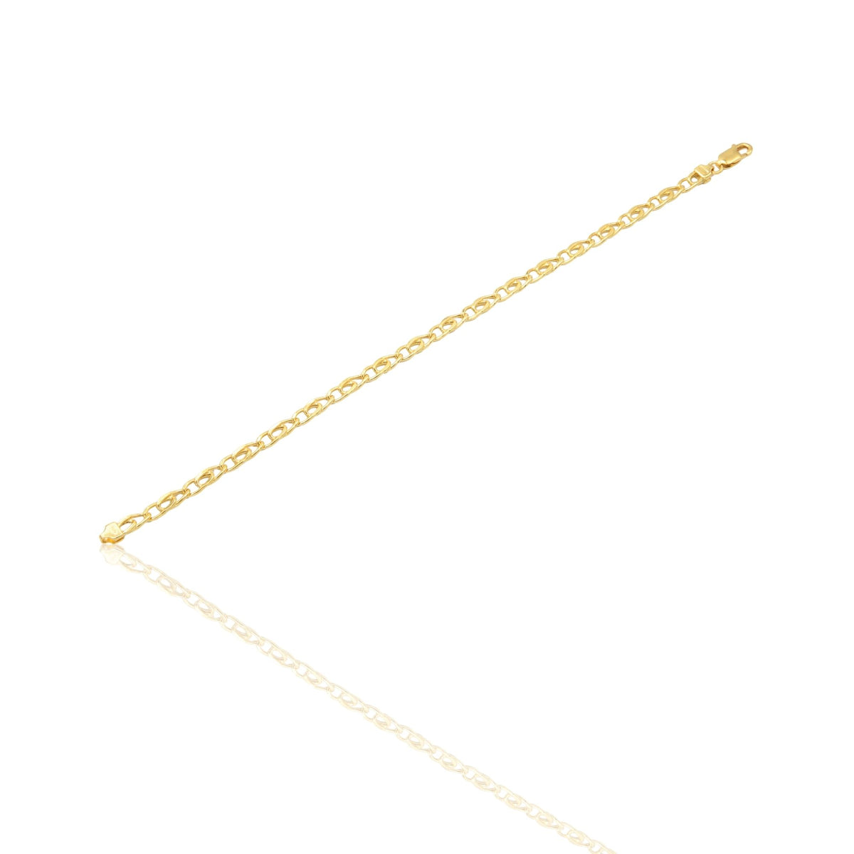 Bracciale Oro Giallo Oro 18 carati Catena Maglia piatta Solo Oro cm 20