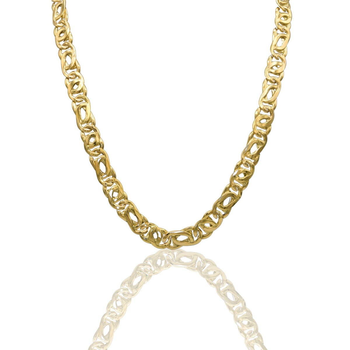 Collana Oro Giallo Oro 18 carati Catena Maglia Intrecciata Solo Oro cm.60