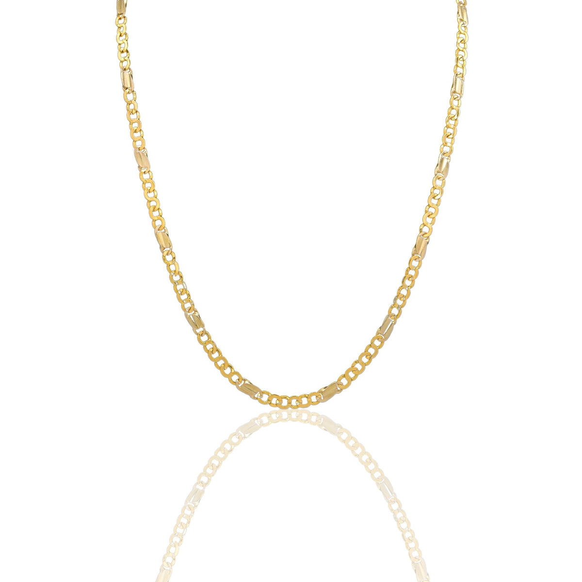 Collana Oro Giallo Oro 18 carati Catena Piatta Solo Oro cm.50