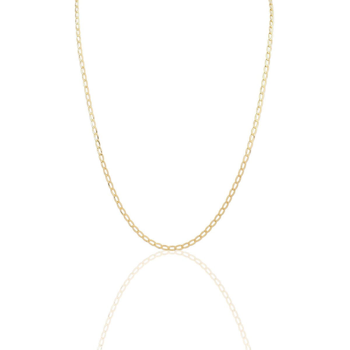 Collana Oro Giallo Oro 18 carati Catena Piatta Solo Oro cm.60