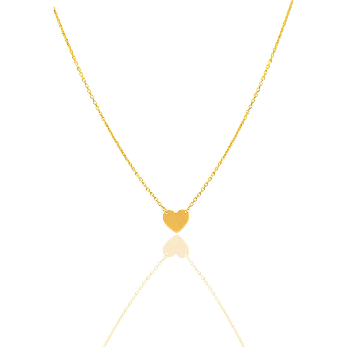 Collana Oro Giallo Oro 18 carati Catenina rolò Cuore Lastra Solo Oro cm.43