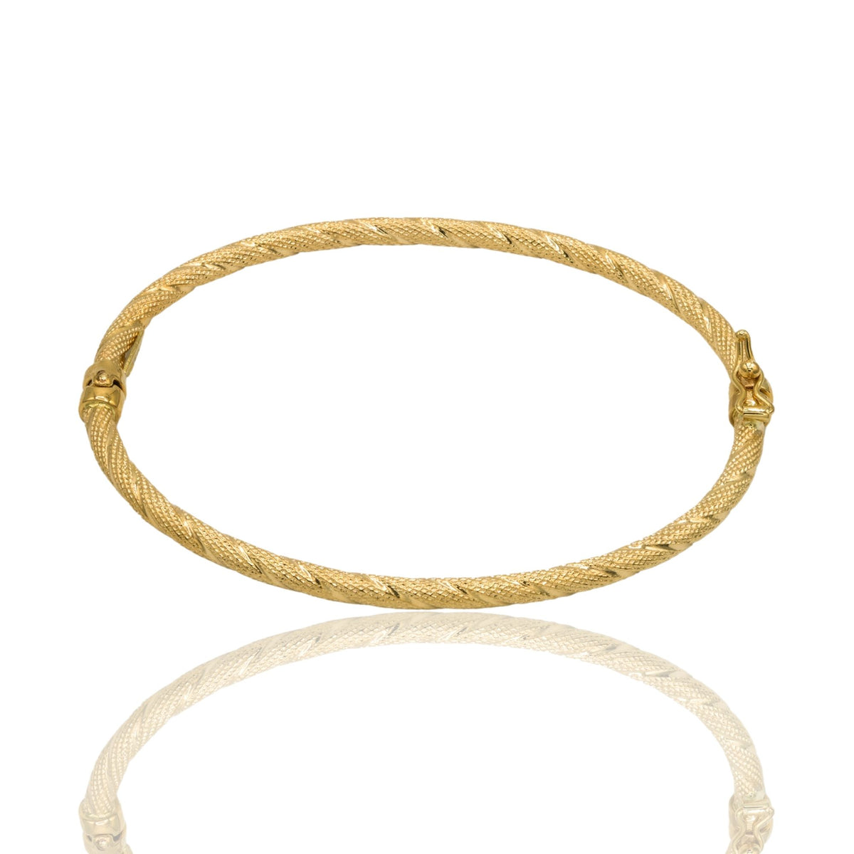 Bracciale Oro Giallo Oro 18 carati Rigido Intrecciato Solo Oro