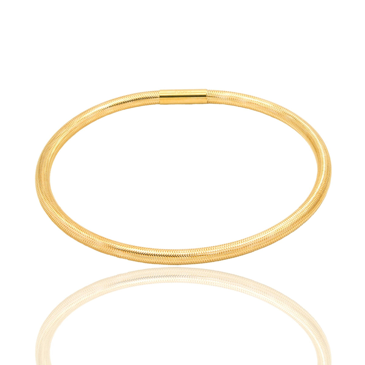 Bracciale Oro Giallo Oro 18 carati Molla Canna Tubolare Solo Oro mis.1
