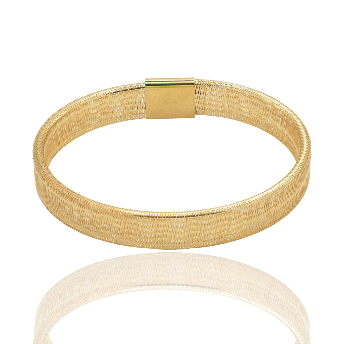 Bracciale Oro Giallo Oro 18 carati Molla Canna Quadrata Solo Oro