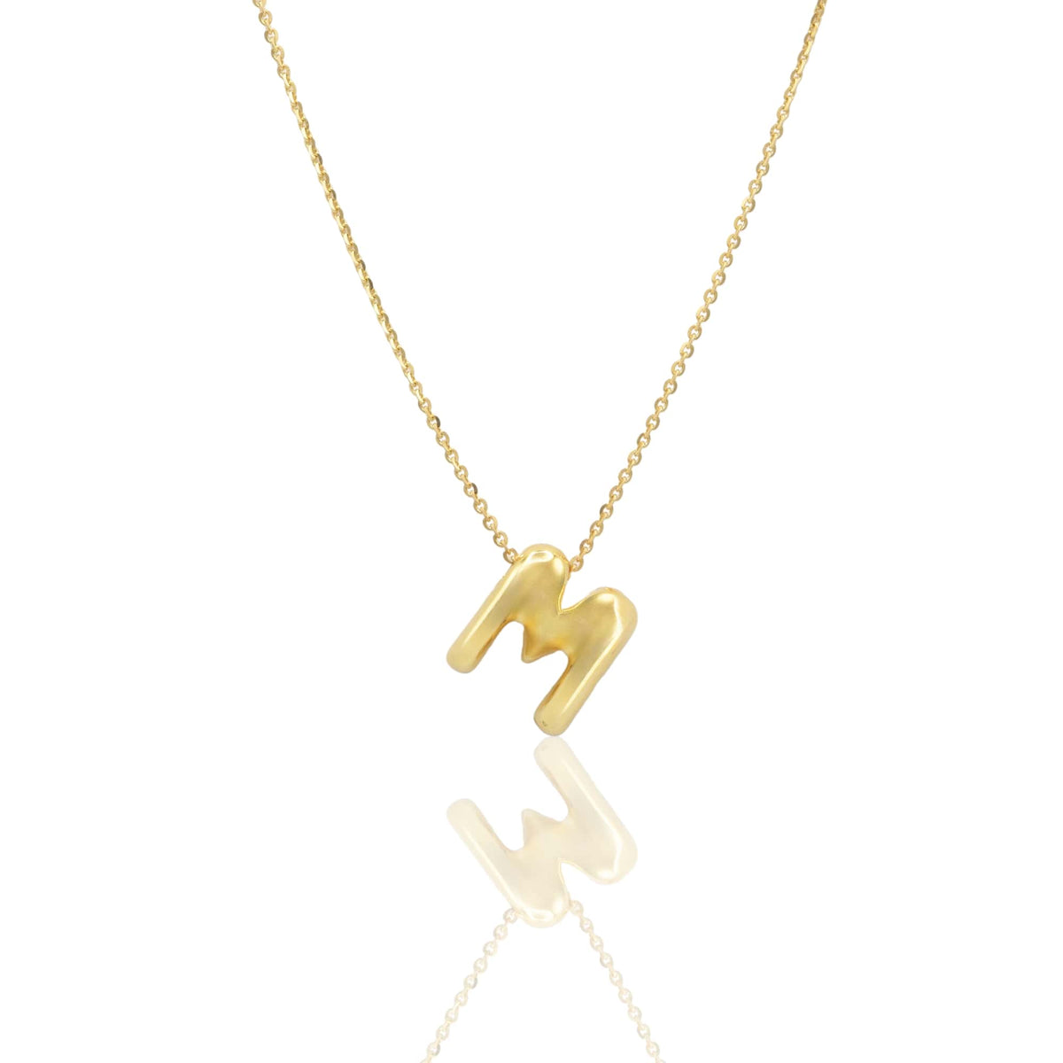 Collana Oro Giallo Oro 18 carati LETTERA M Solo Oro