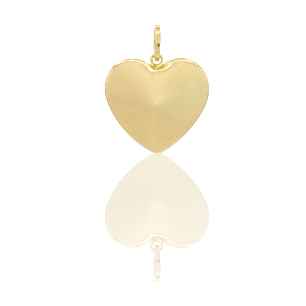 Ciondolo Oro Giallo Oro 18 carati Cuore Elettroformato Diamantato Solo Oro cm.3,8