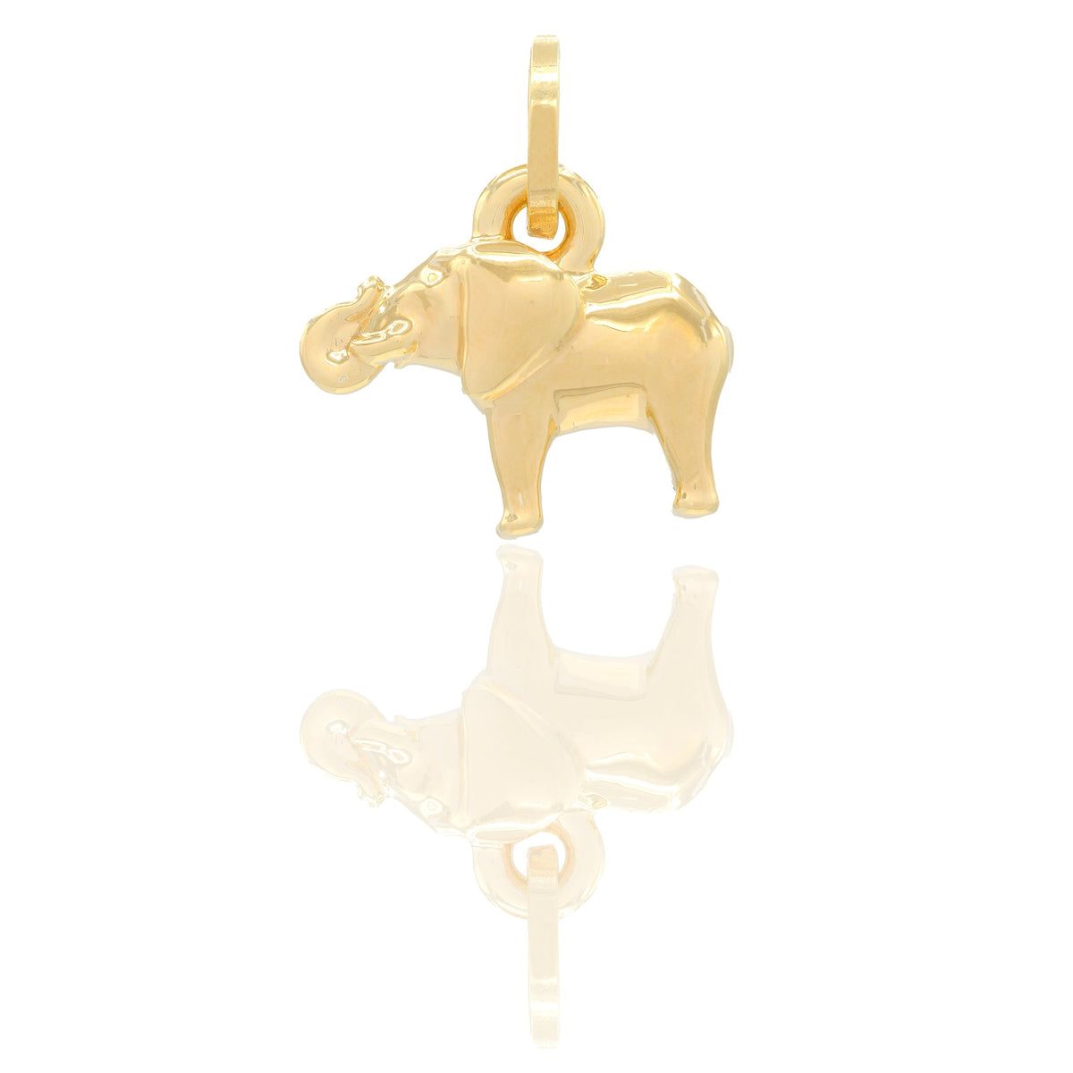 Ciondolo Oro Giallo Oro 18 carati Elefante Elettroformato Solo Oro cm. 2,5 x 2,0 spessore mm. 8
