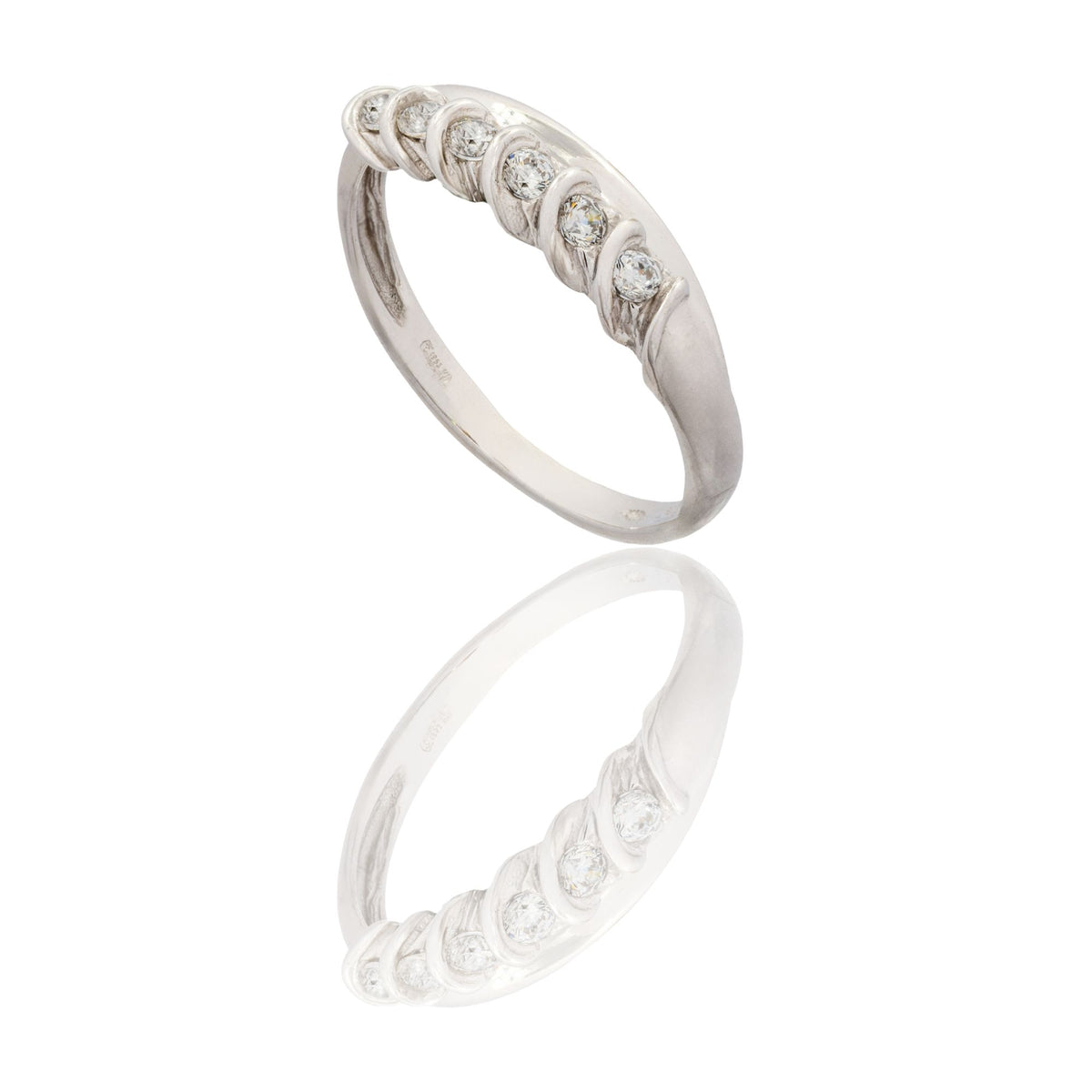 ANELLO DONNA VERETTA 6 PIETRE CON BORDO LATERALE