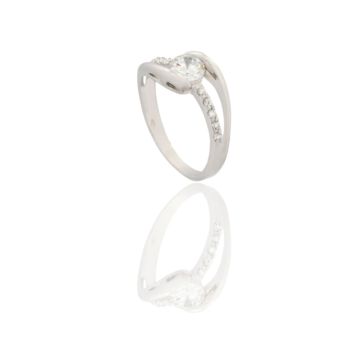 ANELLO DONNA SOLITARIO DOPPIO GAMBO