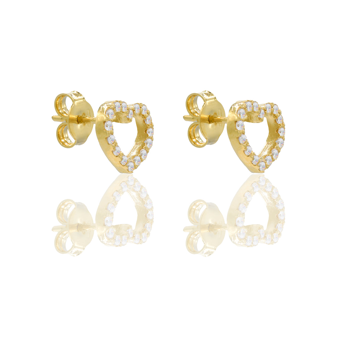ORECCHINI DONNA CONTORNO CUORE PAVE'