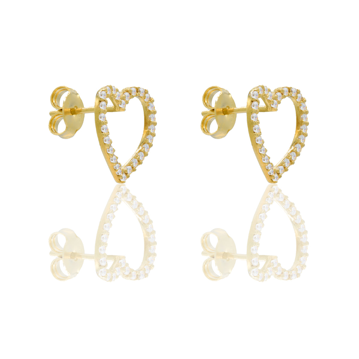 ORECCHINI DONNA CONTORNO CUORE PAVE'