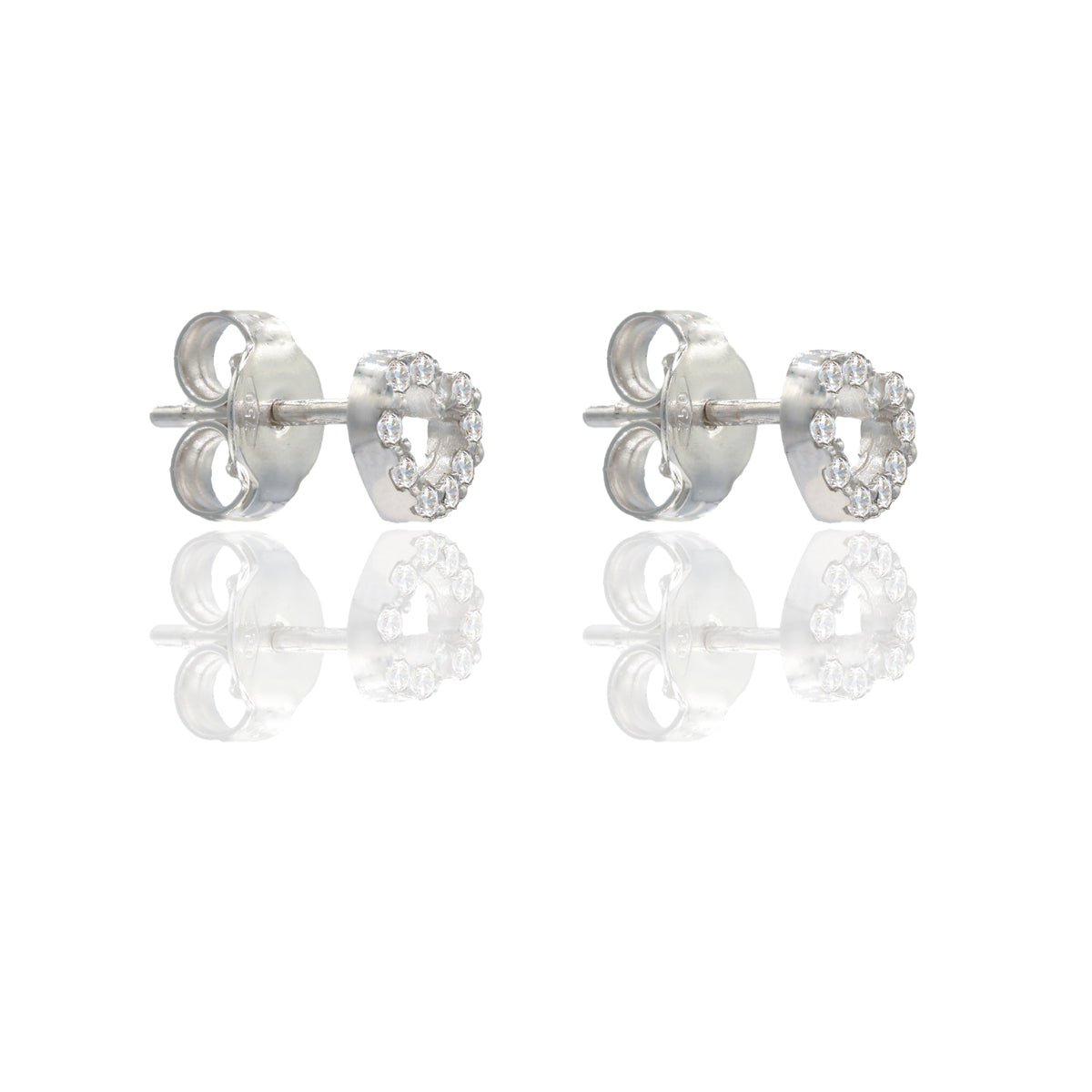 ORECCHINI DONNA CONTORNO CUORE PAVE'