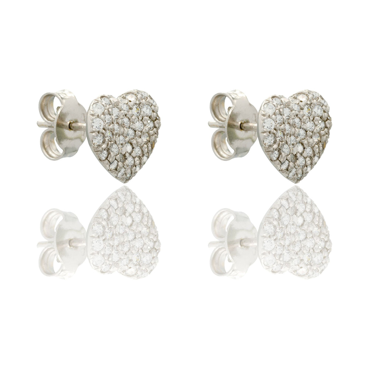 ORECCHINI DONNA CUORE A LOBO PAVE'