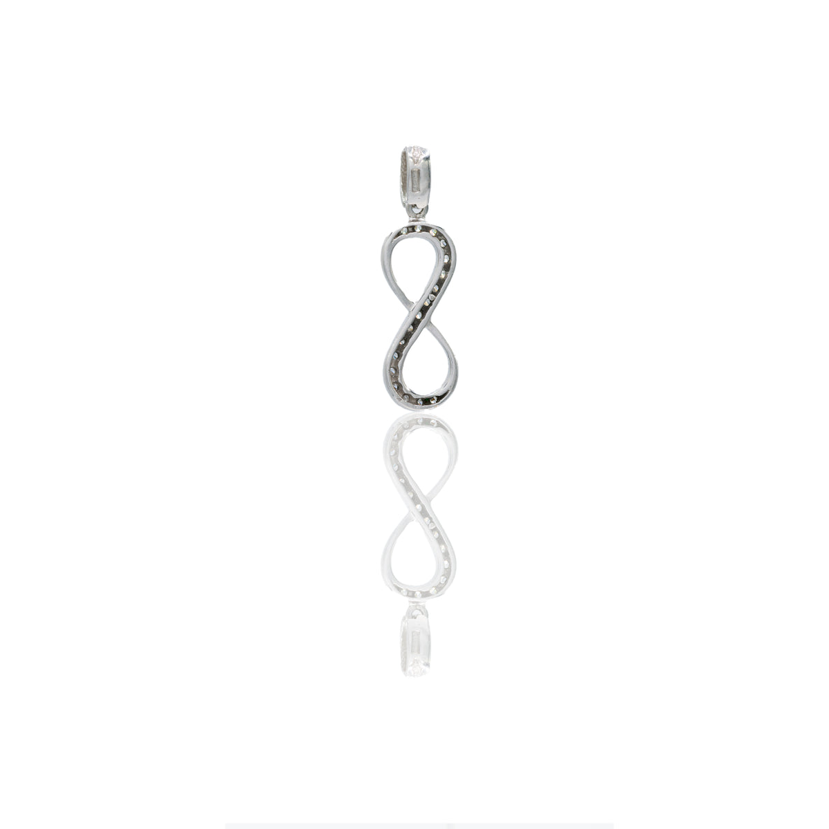 CIONDOLO DONNA INFINITO META' LUCIDO META' ZIRCONATO PAVE'
