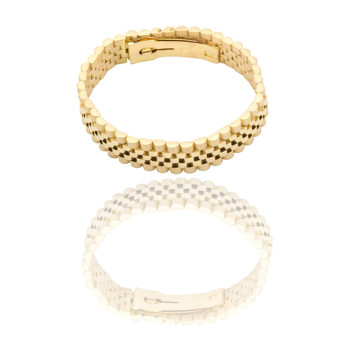 Bracciali Oro Giallo Oro 18 carati maglia giubile Solo Oro spessore 14mm