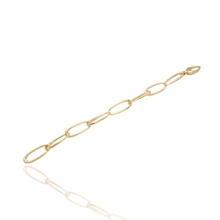 Bracciale Oro Giallo Oro 18 carati Catena Ovali Irregolari Da Cm.2 Lucidi Solo Oro mis.2
