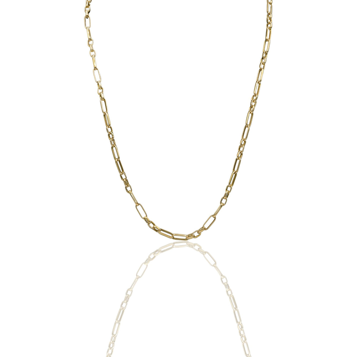 Collana Oro Giallo Oro 18 carati 3 Maglie Piccole 2 Maglie Allungate Solo Oro cm.70
