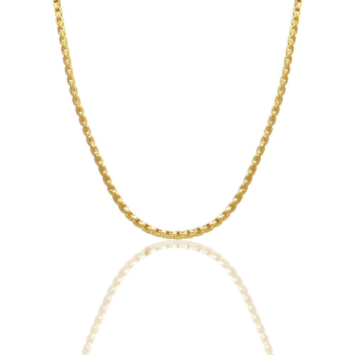 Collana Oro Giallo, Oro Bianco Oro 18 carati Catena Tubolare Maglie Rettangolari Solo Oro cm.60