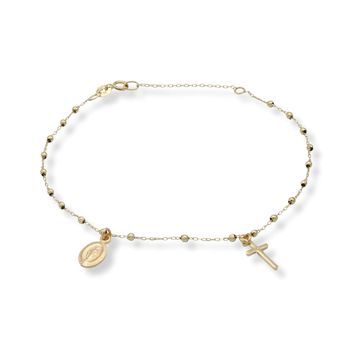 Bracciale Oro Giallo Oro 18 carati Rosario Modello Pendente Solo Oro Sfera mm. 2