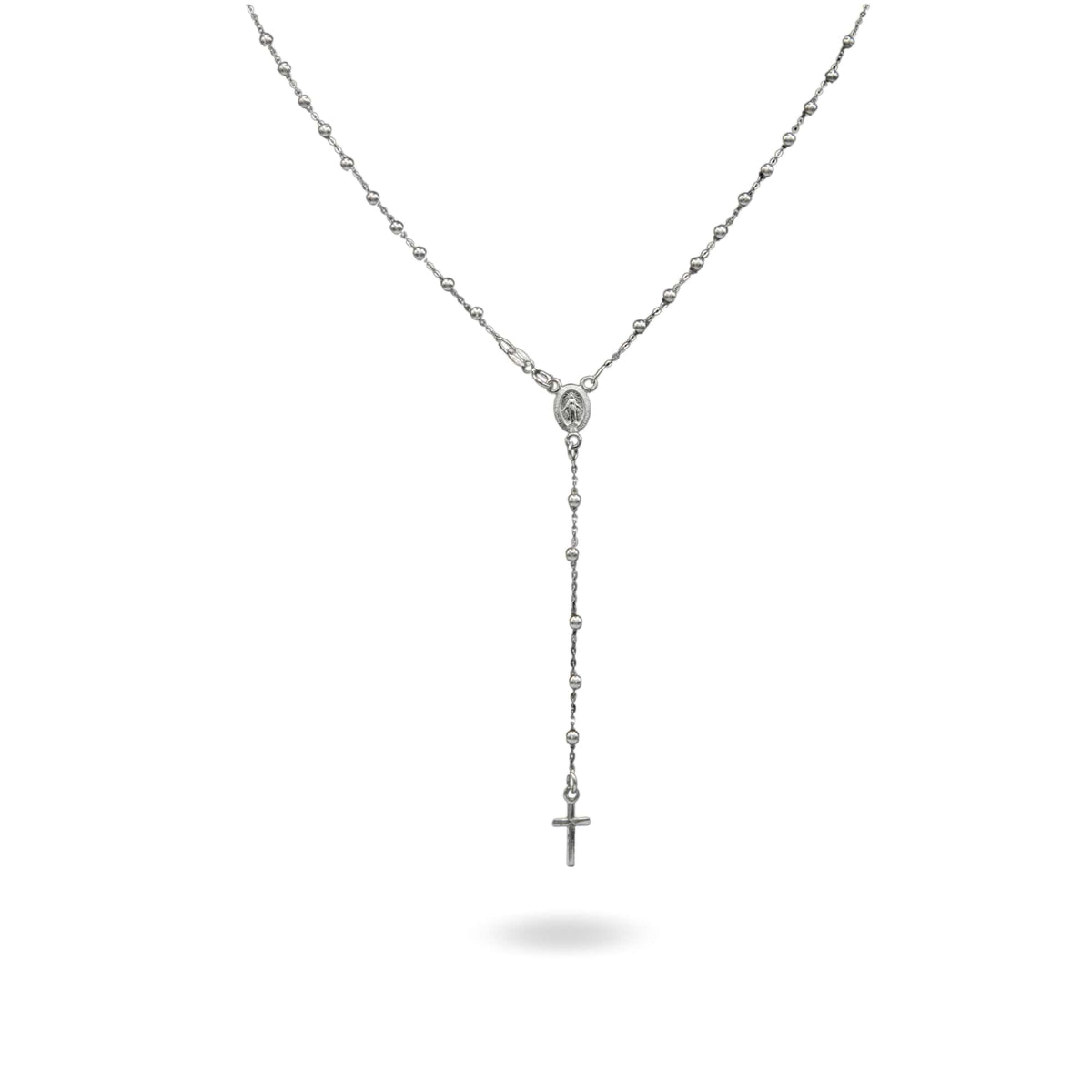 Collana Oro Bianco, Oro Giallo Oro 18 carati Rosario Pendente Solo Oro