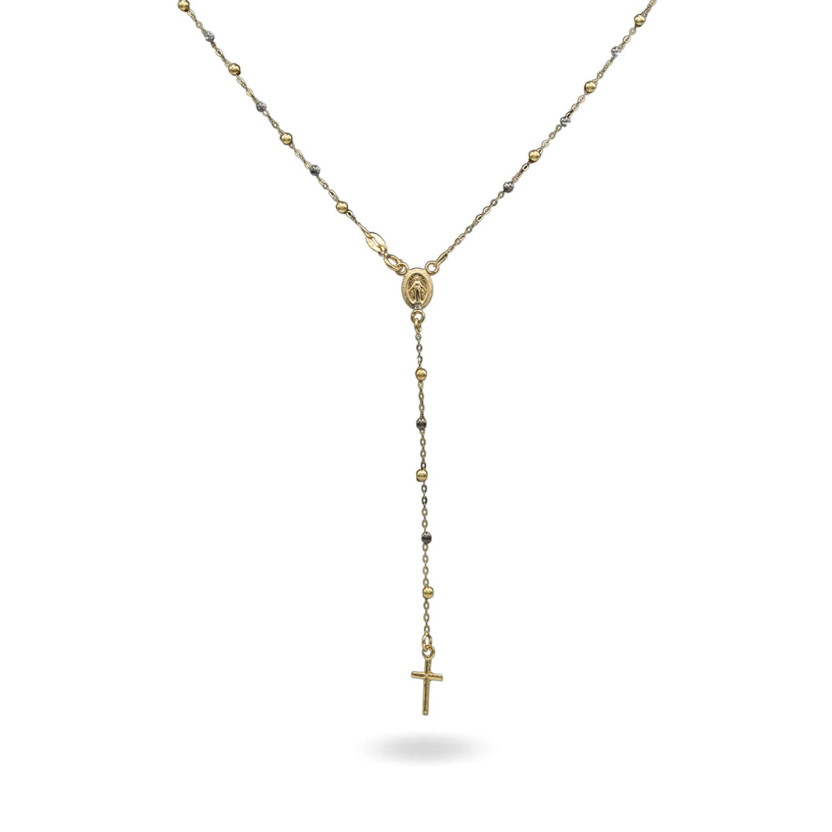 Collana Oro Giallo, Oro Nero Oro 18 carati Rosario Pendente Sfere Slash Solo Oro