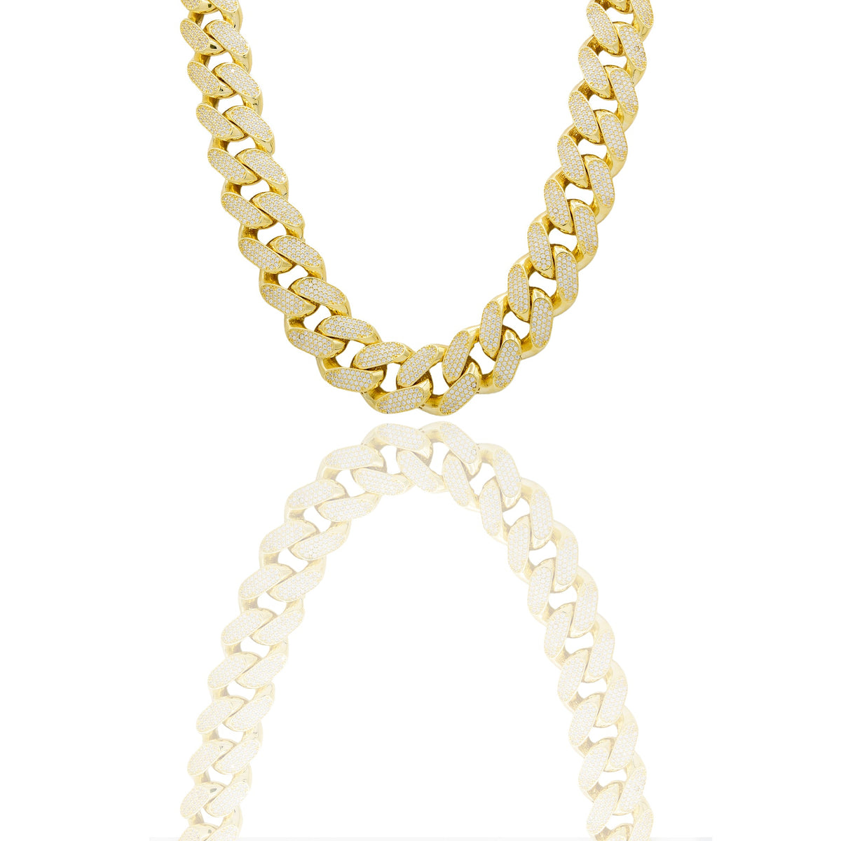 Collane Oro Giallo Microfusione Zirconi Bianchi 50 cm
