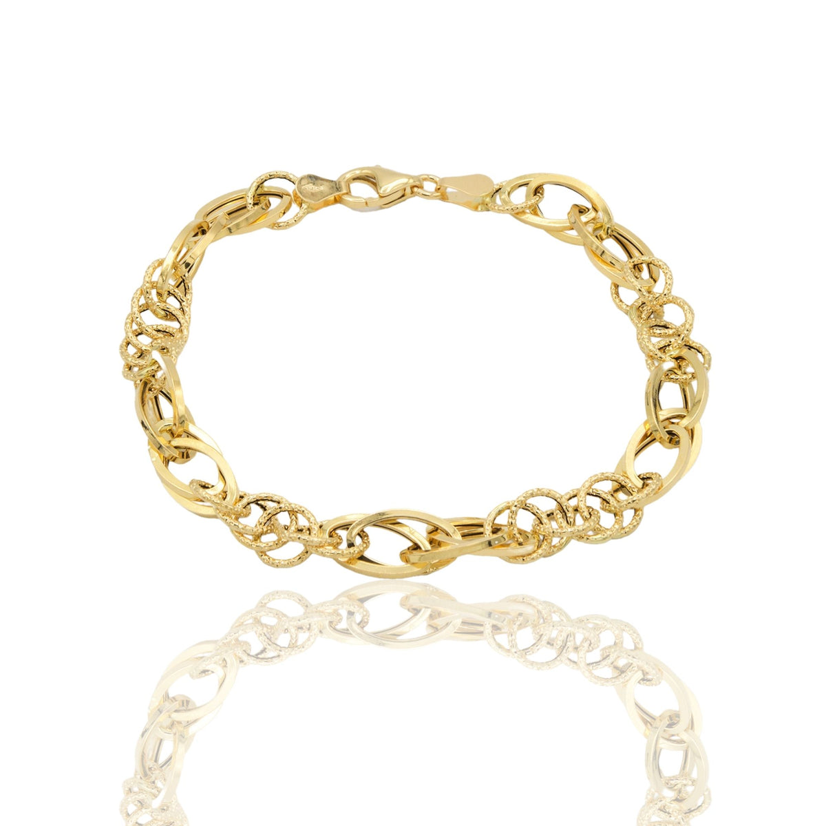 Bracciale Oro Giallo Oro 18 carati Maglia intrecciata Solo Oro