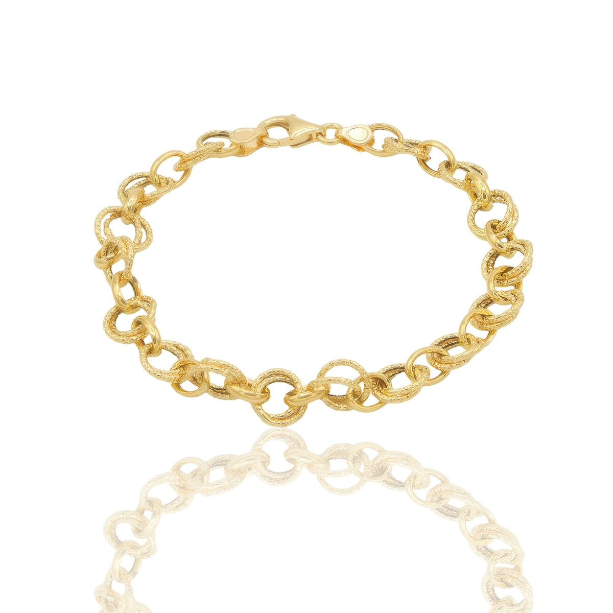 Bracciale Oro Giallo Oro 18 carati Maglie Intrecciate Solo Oro cm. 19