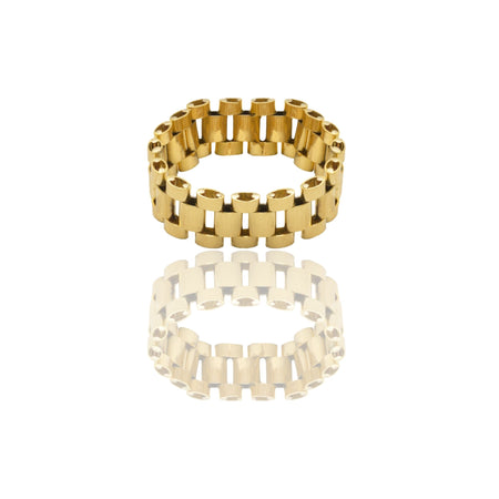 Anelli Oro Giallo Oro 18 carati President Morbido Solo Oro spessore maglie 8,3