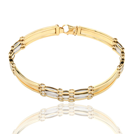 Bracciali Oro Giallo Oro Bianco Oro 18 carati Targhe Filo Centrale Solo Oro